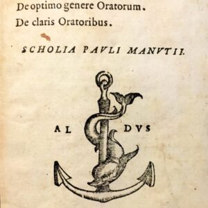 ciceronis de oratore libri iii. de optimo genere oratorum. de claris oratoribus. scholia pauli manutii.