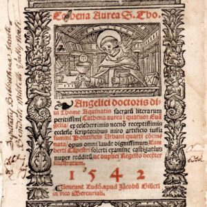 {cathena aurea s. tho. angelici doctoris diui thome aquinatis sacraru[m] literarum peritissimi chatena aurea i[n] quatuor eva[n]gelia....} 2: venunt lugd. : apud jacobum giuncti in vico mercuriali, 1544 (lugd. : impensis vero honesti viri jacobi q. franci
