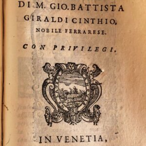 selene tragedia di m. gio. battista giraldi cinthio, nobile ferrarese.