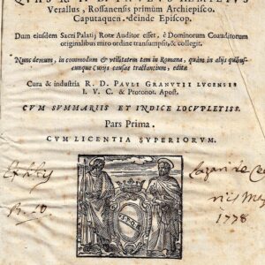 decisiones aureae causarum sacri palatii apostolici quas r.p.d. paulus aemilius verallus, rossanensis primum archiepiscopo. caputaquen. deinde episcop. dum eiusdem sacri palatij rotae auditor esset, e dominorum coauditorum originalibus miro ordine transum