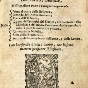 discorsi del conte annibale romei gentil’huomo ferrarese, diuisi in sette giornate, con la risposta a tutti i dubbij, che in simil materie proponer si sogliono.