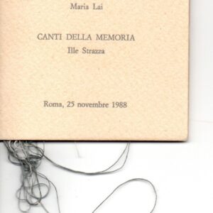 uno dei fili canti della memoria