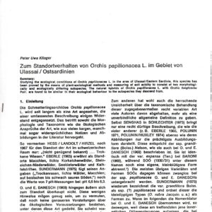 zum standortverhalten von orchis papilionacea l. im geibiet von ulassai / ostsardinien / peter uwe klinger